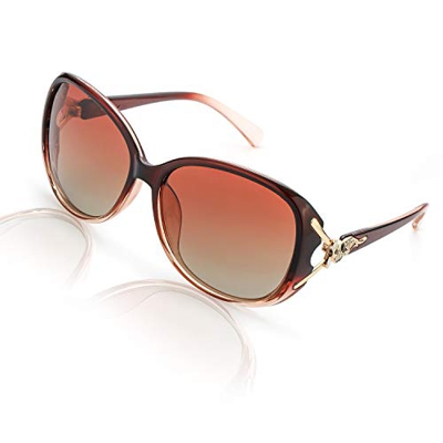 FIMILU Gafas de Sol Gran Tamaño Mujeres– Aptos para Conducir – Montura Envolvente Cómoda con Protección UV400 (Marrón,Marrón)