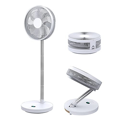 Ventilador de torre silencioso, portátil, telescópico, plegable, base independiente, refrigerador, ventilador de torre (blanco)