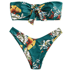 UMIPUBO Traje de Baño Mujer Bikini Bandeau Bañadores Palabra de Honor con Estampado Tropical Conjunto de Tankini 2 PCS Ropa de Baño características