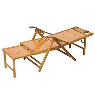 LINGZE Tumbona de jardín al Aire Libre Tumbona reclinable, sillón de bambú Plegable para Patio o Playa, balcón