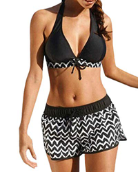 CheChury Tankinis Mujer Traje de Baño de Dos Piezas Conjunto Cuello de Pico Push Up Correa Ajustable Tops y Vintage Traje de Baño de Shorts Impreso Ro precio