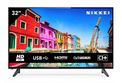 Televisión NIKKEI NH3214 de 81 cm/ 32 pulgadas (Televisión LED, HD Ready, 1366 x 768, 1x euroconector, 3x HDMI, 2x USB, guía electrónica de programas)