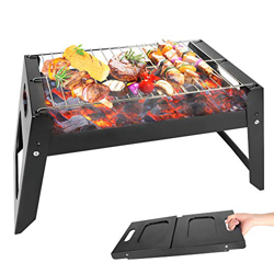Parrilla de barbacoa, parrilla plegable de carbón de leña de acero inoxidable portátil barbacoa parrilla de carbón plegable de mesa Kabab ahumador par en oferta