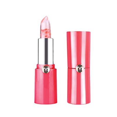 Bonarty Flor de Lápiz Labial de Color de Cambio de Temperatura de Gelatina Transparente Impermeable Dentro de Rosa - 1 Pieza # 02