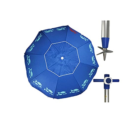 Sombrilla MARBELLA playa/Jardín Ø 200 cm Anti-viento, tubo 33mm de diámetro. Mástil Aluminio, altura ajustable.