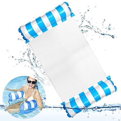 O-Kinee Hamaca Flotante Piscina, Hamaca de Agua Inflable, Hamaca Flotante, Portátil Agua Hamaca, Cama Flotante de Agua, Cómoda Piscina Playa Flotador 