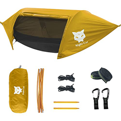 Night Cat Hamaca con Mosquitera Tienda de Campañ y Lluvia Volar para Uno Persona, Impermeable, Transpirable, Portátil para Senderismo, Pesca, Exterior en oferta