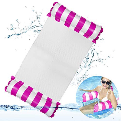 O-Kinee Hamaca Flotante Piscina, Hamaca de Agua Inflable, Hamaca Flotante, Portátil Agua Hamaca, Cama Flotante de Agua, Cómoda Piscina Playa Flotador 