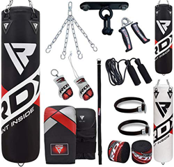 RDX Saco de Boxeo Relleno MMA Muay Thai Kick Boxing Artes Marciales con Soporte Techo Guantes Cadena 13PC 4FT 5FT Punching Bag precio