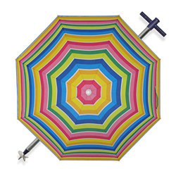Pincho Sombrilla de Playa Ø180 cm Acero, Tela poliéster con protección UPF 50+, Sistema, Punta de Aluminio y maneta, 8 Varillas de Acero de 3 mm, recl en oferta
