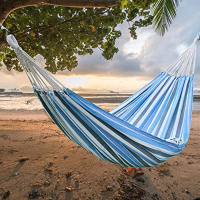 Hamaca, 2 personas Hamkock cama cómoda estilo brasileño hamaca para patio trasero, hamaca cama