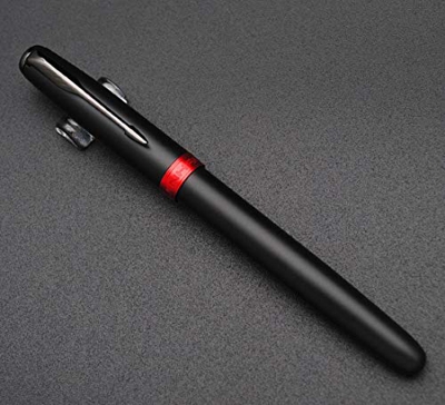 JINHAO 75 HongYun - Pluma estilográfica (negro y rojo, pluma fina 0,5 mm)