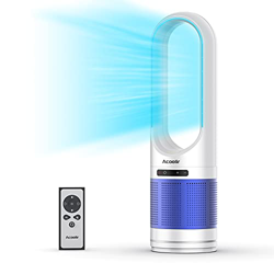 Ventilador de Torre sin Aspas, Purificador de Aire con Filtro HEPA H13, Oscilación de 80°, 8 Velocidades, 8 Horas de Temporizador, Ventilador Silencio en oferta