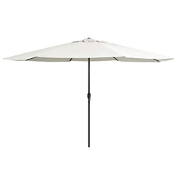 Festnight Sombrilla de Jardín con Palo Sombrilla para Exterior Patio Terraza Jardín Sombrilla de Metal Blanco Arena 400 cm en oferta