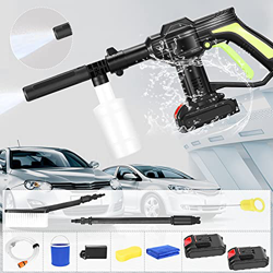 TELAM hidrolimpiadora de Alta presion 21 V, Limpiador de Alta presión batería de 2,0 Ah con Cepillo de Limpieza Manguera de 6 m para Limpieza Exterior características