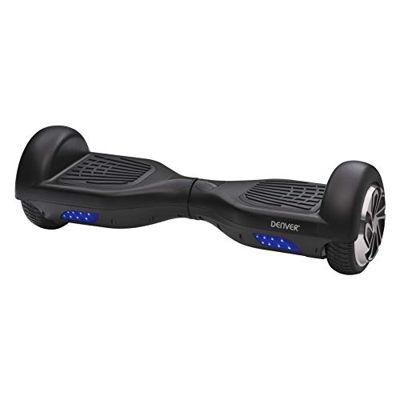 Hoverboard Patinete Eléctrico Equilibrio Denver HBO-6620BLACK. Batería Recargable incorporada. 2 Motores de 250 W. Velocidad hasta 12 km/h. Alcance de