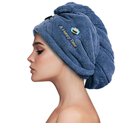 AVNICUD - Secador de pelo de microfibra con tapón superabsorbente para secador, secado rápido, para cabello mojado con botón en oferta