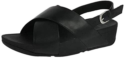 FITFLOP Lulu Cross Back-Strap, Sandalia con Pulsera para Mujer, Black (Black 001), 38 EU