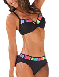 TOPLAZA Bikini Mujer Top Push Up con Aros Braga Estampado de la Barra de Degradado precio