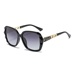 Lidiper Gafas de Sol para Mujer, Polarizadas UV400 Protección Gran Tamaño Gafas de Sol para Señoras con Incrustación de Diamante - Negro precio