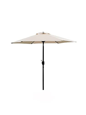 HENG FENG - Sombrilla de jardín de 2,3 m con protección UV Parasol Inclinado con manivela y función de inclinación para jardín al Aire Libre Patio Bla