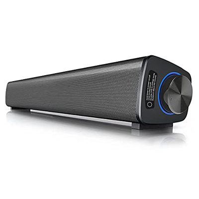 VANZEV USB Barra de Sonido Altavoces PC Inalámbrico Bluetooth 5.0 con Control Integrado, Dual Canal Soporte [RCA, AUX] para Ordenador Portátil, Sobrem