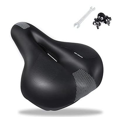 ipow Sillín de Bicicleta, Asiento de Bicicleta Cómodo Impermeable y Transpirable, Sillín Bicicleta Estatica para MTB, Bicicleta de Montaña, Carretera,