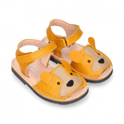 Menorquina Niños Perrito En Piel Suave Y Suela Flexible. 21 Ocre en oferta