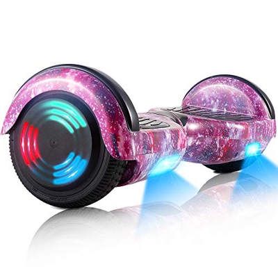 Hoverboard, Hoverboard Premium de 6.5 "- Altavoz Bluetooth - Potente Motor Dual - LED - Patineta eléctrica Self Balance Scooter (Cielo Estrellado púrp