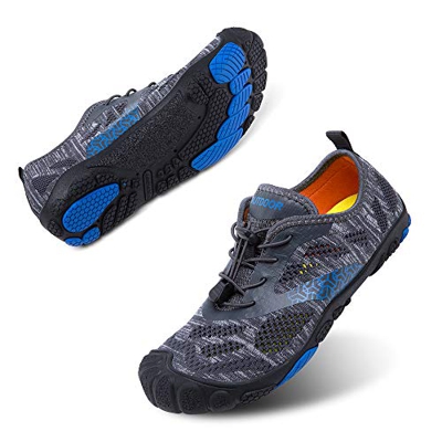 Zapatillas Minimalista Hombre Mujer de Trail Running Escarpines Zapatos de Agua Secado Rápido Deportes Antideslizante Unisexo Gris A Reino Unido 40