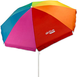 Aktive 62220 - Sombrilla de playa, con protección UV filtro 50, mástil diámetro 22-25 mm, incluye bolsa para transportarla, estampado multicolor, diám en oferta
