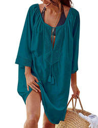 heekpek Vestido de Playa Suelto Camisola y Pareo para Cubrir Bikini Traje de Baño Muje(Verde) características