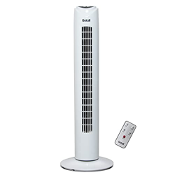 Gotoll Ventilador de Torre 81,5CM con Mando a Distancia,Ventilador de Pie Blanco 50W, Oscilación de 70°,3 Velocidades,3 Modos,7,5H Temporizador en oferta