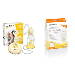 Medela Extractor De Leche Eléctrico Individual Swing Flex Diseño Compacto + Pack De Bolsas De Almacenamiento De Leche Materna De 180 Ml Paquete De 50  características