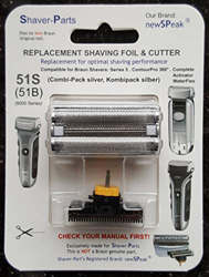 Braun 51S-51B - Cuchilla de afeitar eléctrica (compatible con Series 5 (8000 Series), ContourPro, 360° Complete Activator, WaterFlex. características