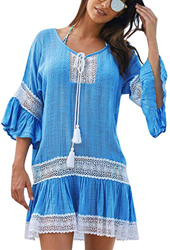 UMIPUBO Ropa de Baño Camisolas Playa Mujer Camisolas Pareos Borla Verano Bikini Vestido de Playa Traje de Baño Cover Up precio
