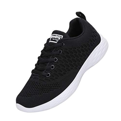 CXWRZB Mujer Hombre Gimnasia Ligero Sneakers Zapatillas de Deportivos de Running para Negro Blanco 40 EU en oferta
