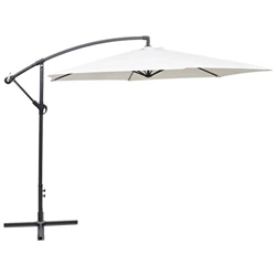 Cikonielf Sombrilla Colgante, Parasol Excéntrico de Jardín protección Solar UV a Prueba de Viento Sombrilla Parasol para Jardín Blanco 300 x 248 cm precio