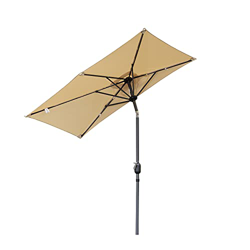 Angel Living Half Circular Parasol, Sombrilla Semicircular 200 x 100 cm de Aluminio, Mástil Central de Aluminio de 38 mm, Para Jardín Patio (Beige) en oferta