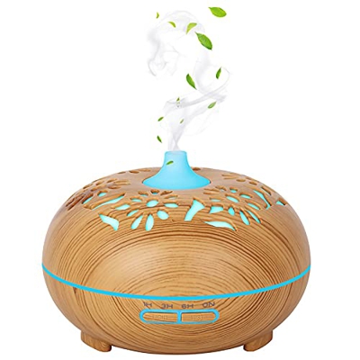 FOGARI Difusor Aceites Esenciales,Lámpara Difusora de 7 Colores Difusor Aroma Humidificador, 500ml Ultrasónico Silencioso Difusor,para Oficina,Dormito