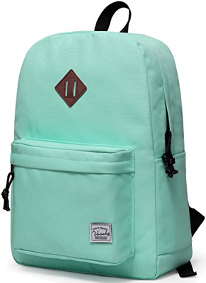VASCHY Mochilas Escolares,Mochila Mujer Resistente Al AGU Casual Vintage Mochila Juvenil Livianas 20 litros para Universidad Trabajo Viaje Verde Menta