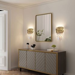 Lucande Miraia aplique de cristal, oro precio