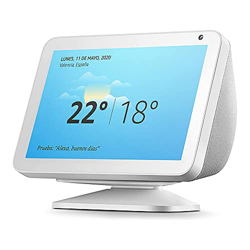 Echo Show 8 (1.ª generación, modelo de 2019), Tela de color gris claro + Soporte regulable, Blanco en oferta