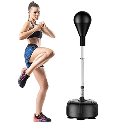 Novhome Saco de boxeo de pie, saco de boxeo para adultos y niños, altura ajustable, saco de entrenamiento de entrenamiento de velocidad réflex bolsa d