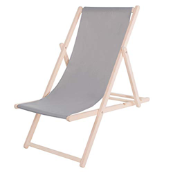 SPRINGOS Tumbona de jardín de madera de haya lacada, clásica, dimensiones: 58 x 92 x 62 cm, plegable, para playa, jardín, patio o balcón en oferta