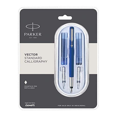 Parker Vector Standard Calligraphy Ct Fountain Pen (Blue) by Parker