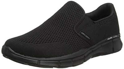 Skechers Equalizer-Double Play, Zapatillas sin Cordones Hombre, Negro (BBK Black Engineered Mesh/Trim), 45 EU