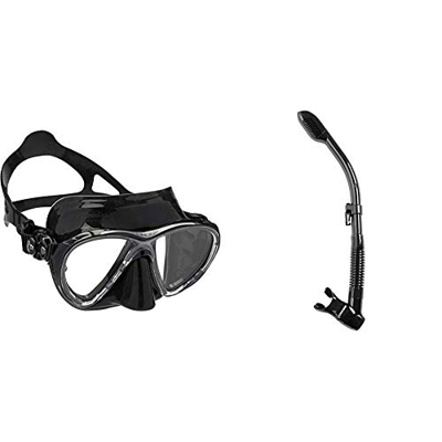 Cressi Big Eyes Evolution - Gafas de Buceo + Schnorchel Dry Dark Snorkel, Unisex, Multicolor (Negro), Talla única