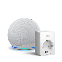 Echo Dot (4.ª generación), Blanco + TP-Link Tapo P100 Smart Plug (enchufe inteligente WiFi), compatible con Alexa precio
