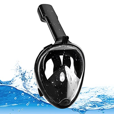 Máscara de Buceo 180 ° Vista panorámica Easybreath Completa Máscara con tecnología Anti-Niebla y Anti-Fugas Esnórquel Integral Plegable Cámara Deporti